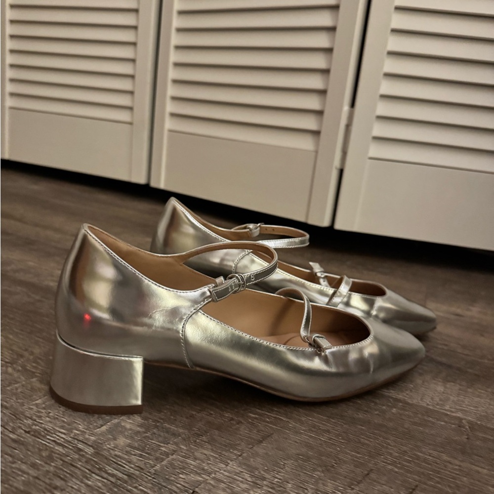 Cole Haan Silver Women's Mary Jane Block Heels